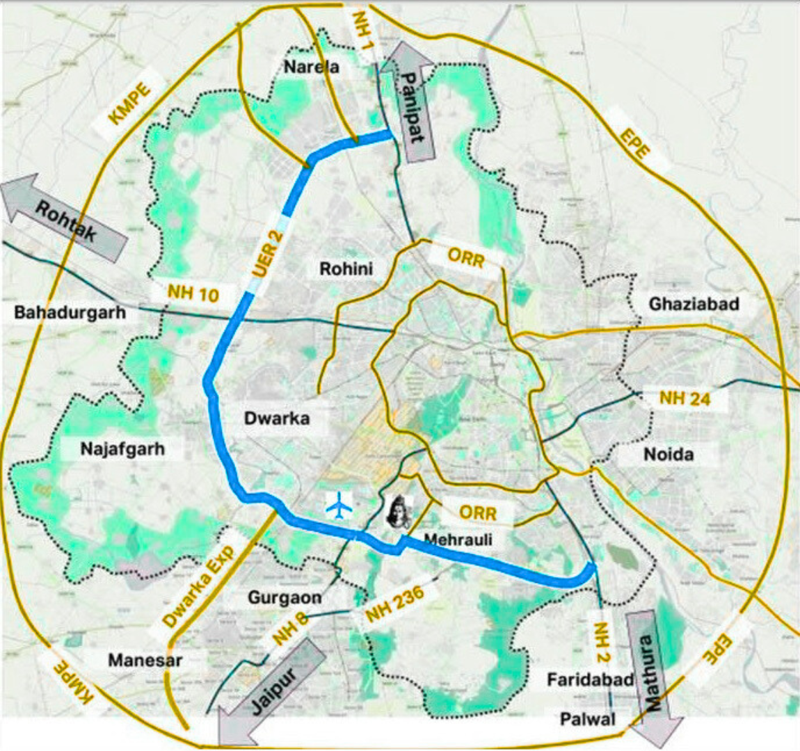 दिल्ली का तीसरा रिंग रोड – UER-II (Urban Extension Road-II) के प्रमुख लाभ